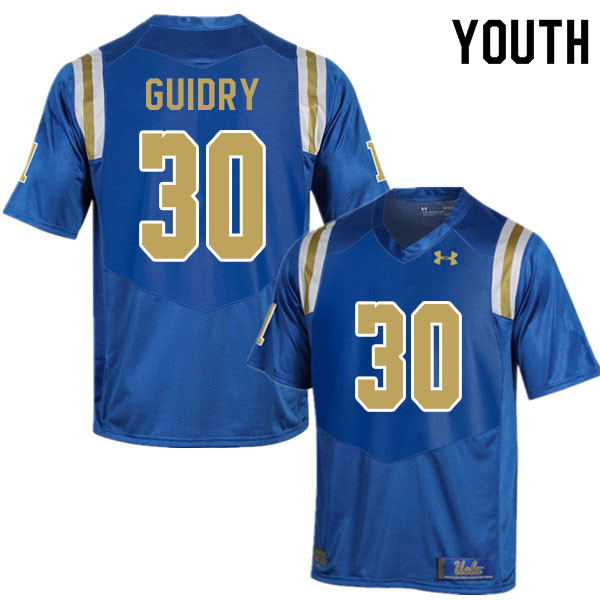 Youth #30 Elisha Guidry UCLA Bruins College Football Jerseys Sale-Blue - Click Image to Close